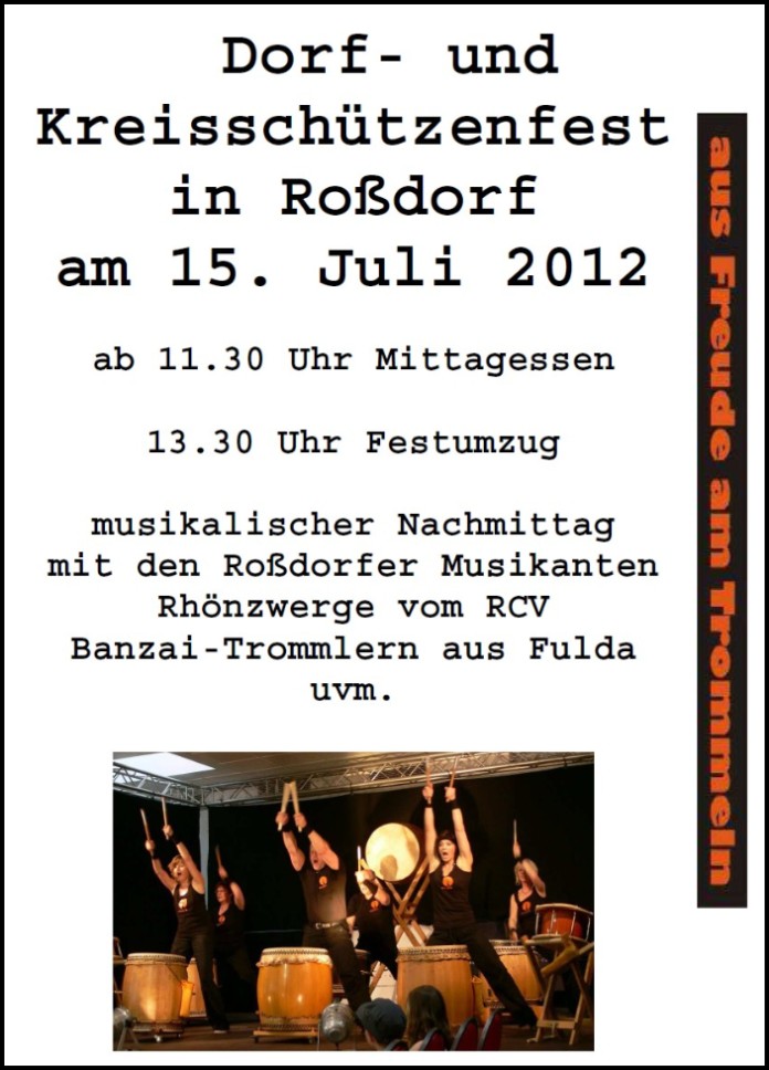 Plakat Dorf- und Schützenfest 2012